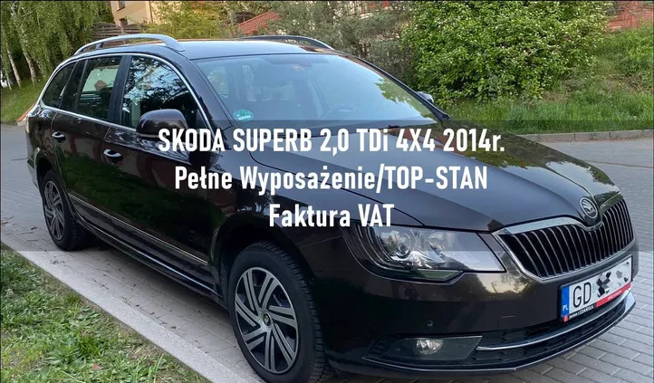 skoda Skoda Superb cena 51537 przebieg: 253000, rok produkcji 2014 z Gdańsk